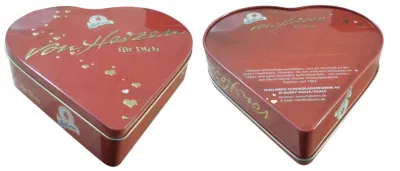 Олово шоколада упаковки конфеты металла коробки в форме сердца изготовленное на заказ материальное материальное